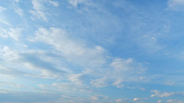 Formation cloud sky scape. Various layers of clouds move in different directions at altitude. Time lapse.