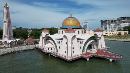 Malacca, Malaysia - October 16, 2022: The Historical Landmark Buildings and Tourist Attractions of Malacca