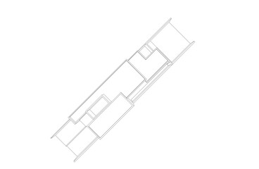 Linear architectural sketch of house 