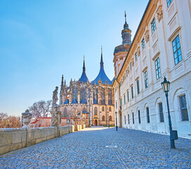 St Barbara Cathedral behind Central Bohemian Gallery, Kutna Hora, Czech Republic