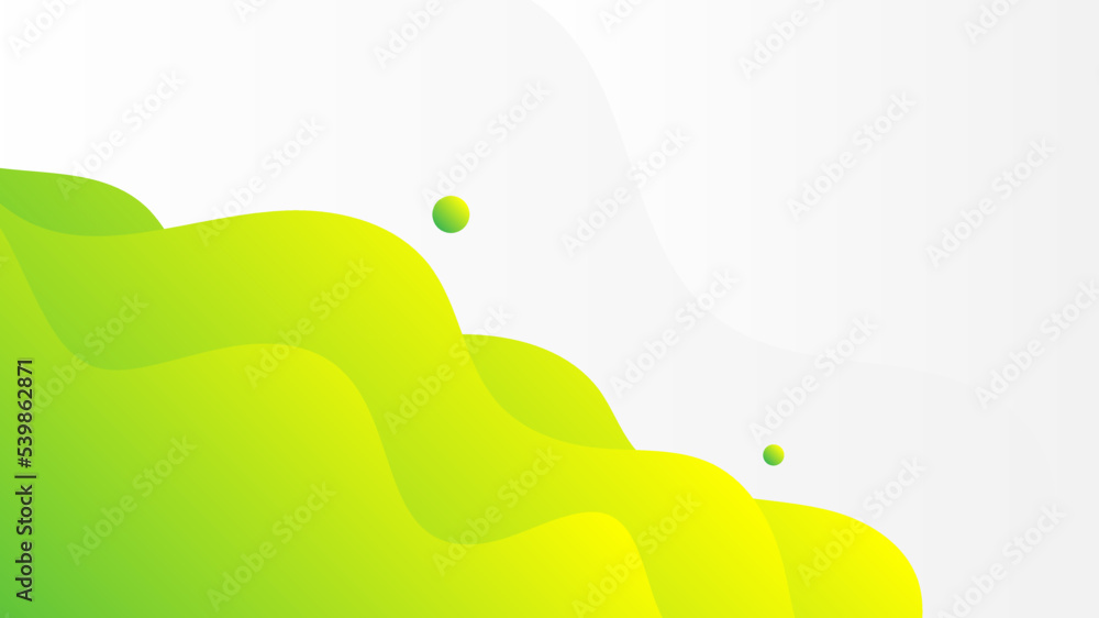 Canvas Prints modern abstract background with fluid liquid waves vibrant yellow green gradient color