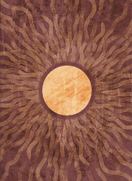 Sun print boho minimalist printable wall art geometric abstract sunset print. Modern acrylic Art Print. Abstract Minimal Background. Bohemian printable wall art poster
