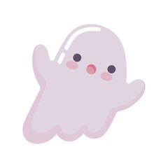 cute ghost isolated white background