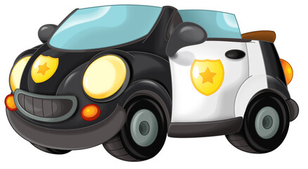 cartoon scene with sports car sedan cabriolet police illustration