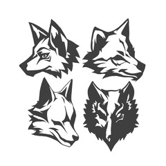 wolf head vector logo wild