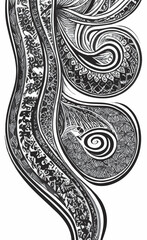 Decorative black and white gothic ornament, base for tattoo