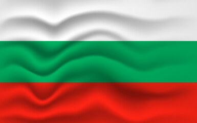 Bulgaria flag waving, closeup background. illustration