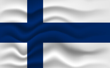 Naklejka premium Finland flag waving, closeup background. illustration
