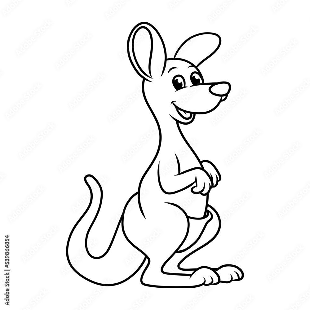 Wall mural kangaroo cartoon kids drawing