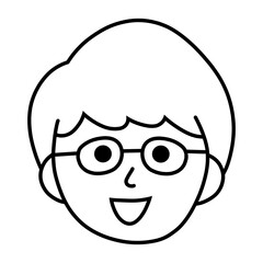 Obraz na płótnie Canvas cartoon avatar face man with glasses