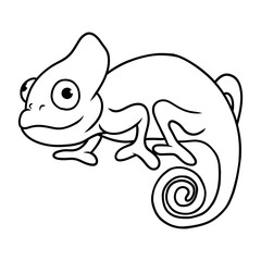 chameleon cartoon icon. animal kids drawing