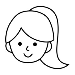 Obraz na płótnie Canvas Kids girl smile cartoon. woman character avatar icon