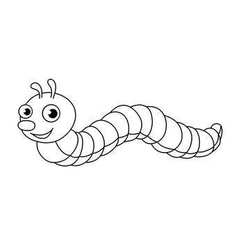 Cute caterpillar cartoon. animal worm kids drawing