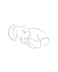 Baby Line Art, Baby Art for Nursery, Minimalist Nursery Artwork, Newborn Artwork, Nursery Decor, Baby Line Drawing, Baby Wall Print Artwork	
