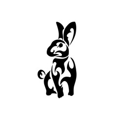 Illustration vector graphic of tribal art tattoo rabbit