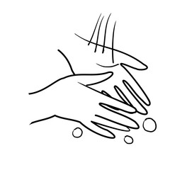 wash hands sketch of a person