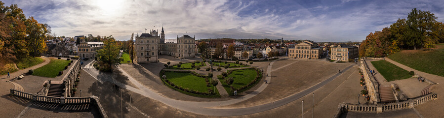 Fototapeta na wymiar Panorama of Schlossplatz (Palace Square) in Coburg, Germany