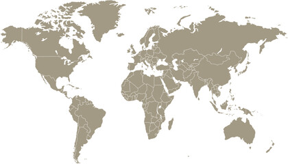 Obraz na płótnie Canvas World map. Silhouette map. Color vector modern 