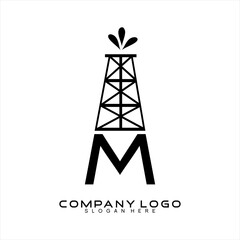 Tower vector logo design with letter M