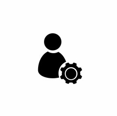  icon of a person and gears, account setup, flat design style