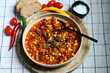 Chile con carne. Traditional Mexican dish.