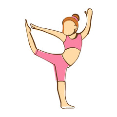 woman doing yoga. girl stretching pose