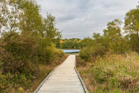 The boardwalk at Punderson State Park, Ohio