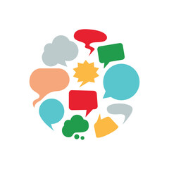 colorful speech balloon set seamless pattern stock vector