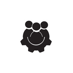 The icon of the leadership line, the symbol of the team. The concept of teamwork. Vector icon of a group of people. Flat design style
