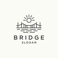 Bridge logo icon flat design template