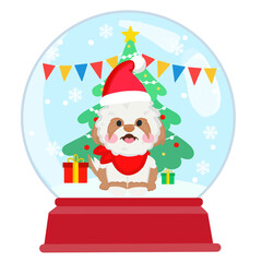 Cute doodle dog for present for Christmas day