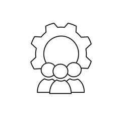 The command symbol. The concept of teamwork. Vector icon of a group of people united by a common idea. Flat design style