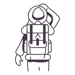 Woman hiking icon