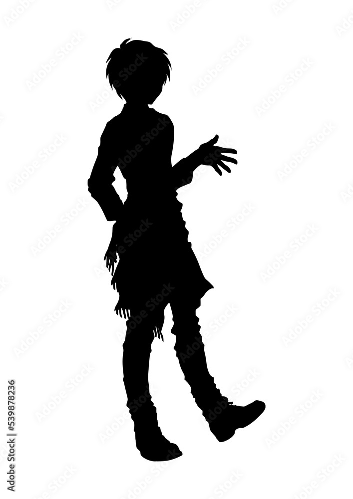 Canvas Prints silhouette of anime boy illustration