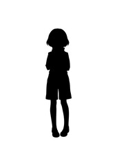 Silhouette illustration of anime character	