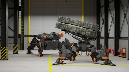 Automatic turret  missile robot © ART3DStudio