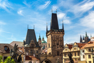 Panoramic aerial view of Prague