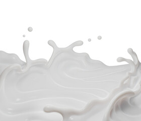 Milk or Yogurt splash, 3D Rendering, 3D illustration