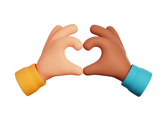 3d illustration of hand make love symbol