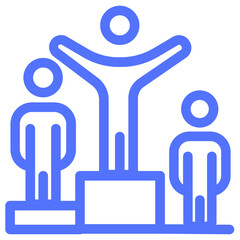 people winner award achievement trophy champion line icon