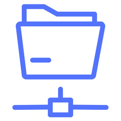 network folder connection data storage line icon
