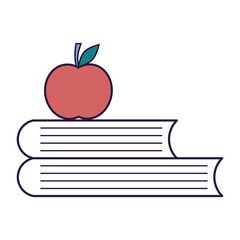 Book and Apple Illustration 