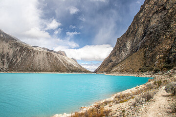 andean lake in the mountains