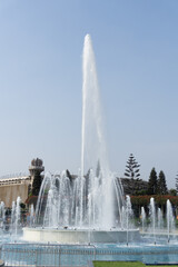 impressive and beautiful fountains in the Magic water circuit at Reserve park, Lima, Peru