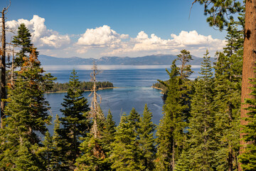 Scenic view of Lake Tahoe. 