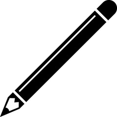 Pencil Icon - black and white. Vector illustration on white background..eps