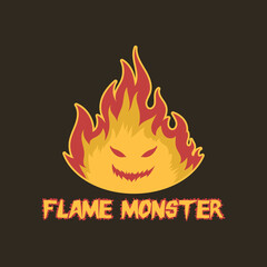 fire flame monster logo 