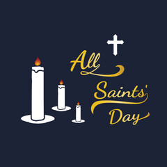 Social Media Post Template All Saints Day, November First All Saints Day Template Poster, Vector 
