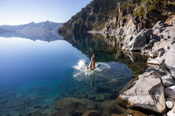 Swimming in Crater Lake National Park