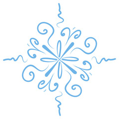 snowflakes of blue color on a transparent background